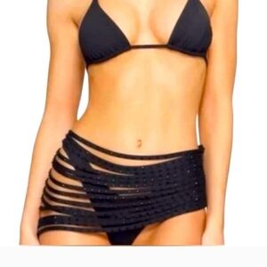 SKIMS Black Strappy Bikini Set
